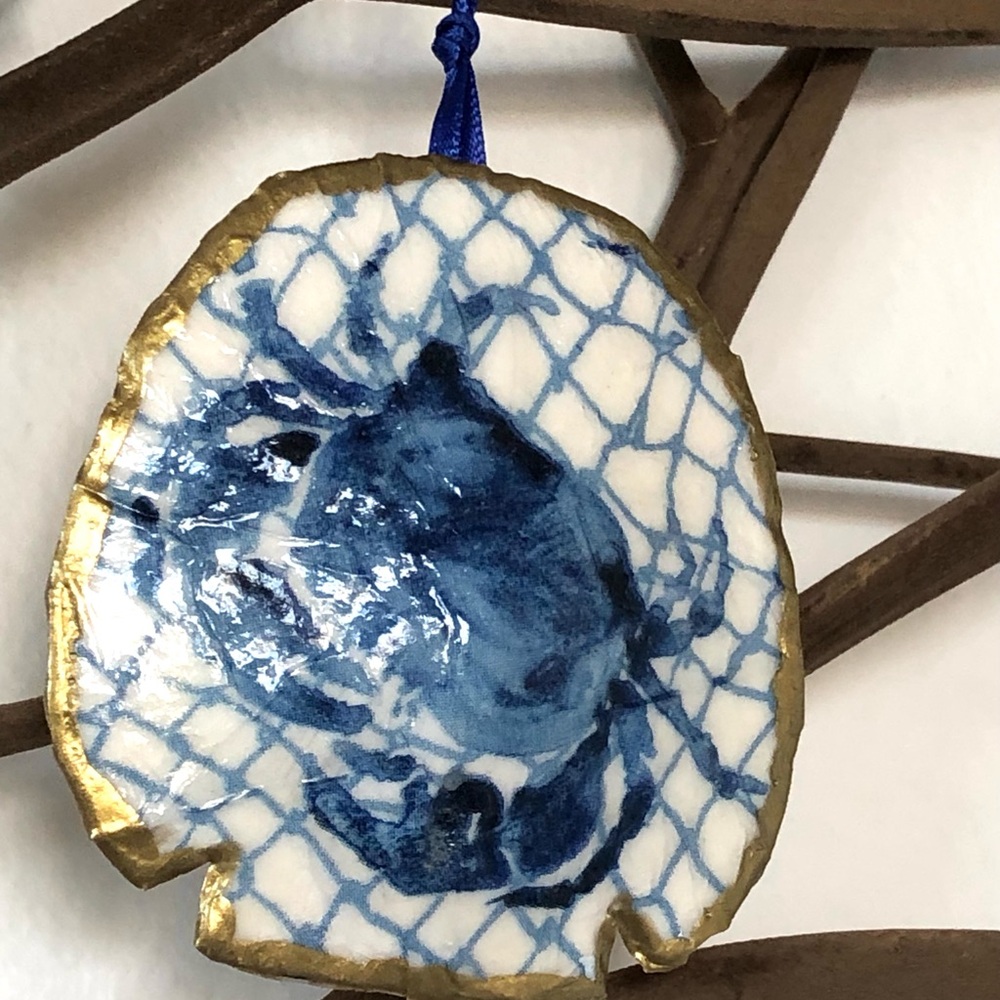 Blue Crab Fishing Net Ornament